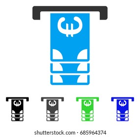 Euro ATM Withdraw flat vector icon. Colored euro ATM withdraw gray, black, blue, green icon variants. Flat icon style for application design.