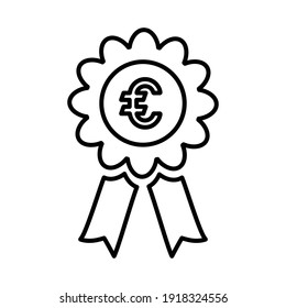 Euro award line icon. outline design