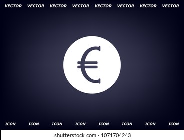 Euro badge in black circle, vector icon.