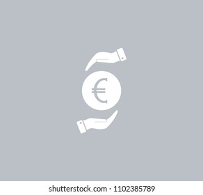 Euro badge in black circle, vector icon.