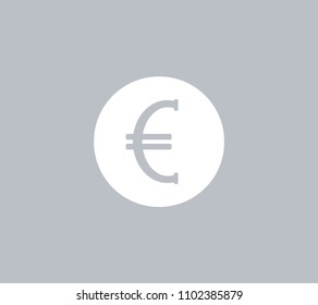 Euro badge in black circle, vector icon.
