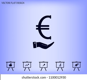 Euro badge, vector icon.