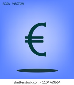 Euro badge, vector icon.