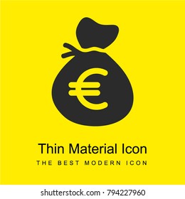 Euro bag bright yellow material minimal icon or logo design
