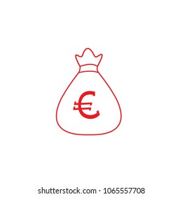 Euro bag icon vector isolated on white background. Trendy euro bag icon in flat style. Template for app, ui and logo, vector illustration eps 10