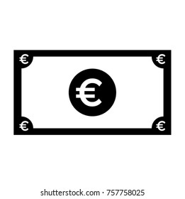 Euro Bank Note Concept. Vector illustration of Money Icon.