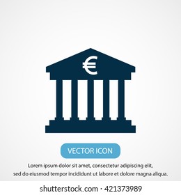 Euro Bank vector icon
