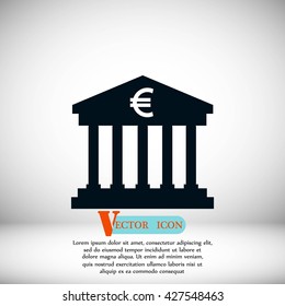 Euro Bank vector icon
