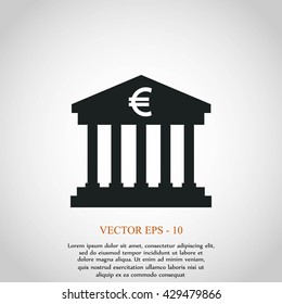 Euro Bank vector icon