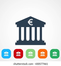 Euro Bank vector icon
