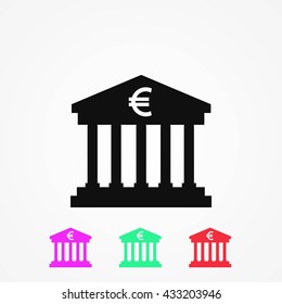 Euro Bank vector icon