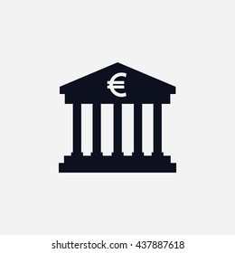 Euro Bank vector icon