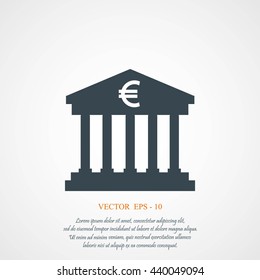 Euro Bank vector icon