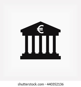 Euro Bank vector icon