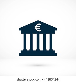 Euro Bank vector icon