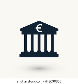 Euro Bank vector icon