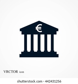 Euro Bank vector icon