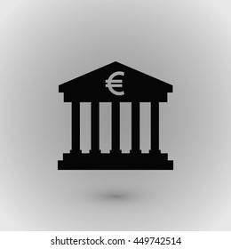 Euro Bank vector icon