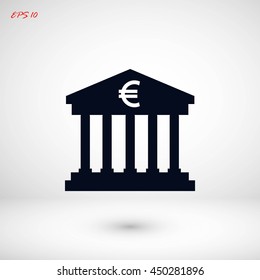 Euro Bank vector icon