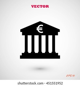 Euro Bank vector icon