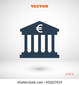 Euro Bank vector icon