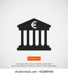 Euro Bank vector icon