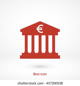 Euro Bank vector icon