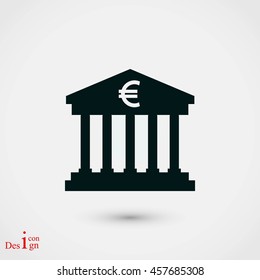 Euro Bank vector icon