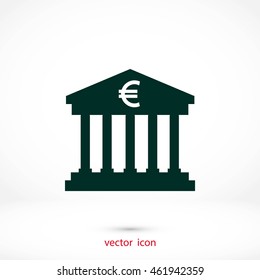 Euro Bank vector icon