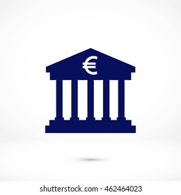 Euro Bank vector icon