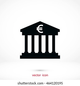 Euro Bank vector icon