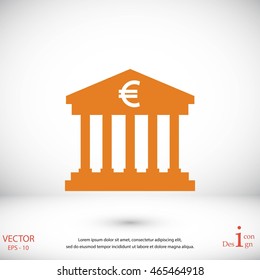 Euro Bank vector icon
