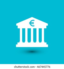 Euro Bank vector icon
