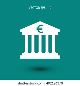Euro Bank vector icon, flat design best vector icon