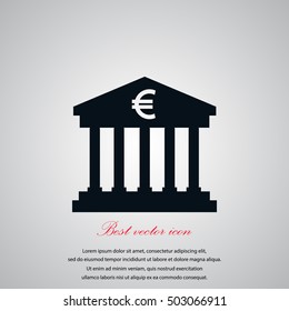 Euro Bank vector icon, flat design best vector icon