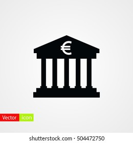 Euro Bank vector icon, flat design best vector icon