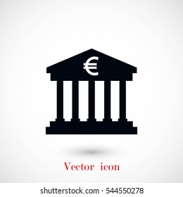 Euro Bank vector icon, flat design best vector icon