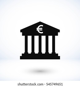 Euro Bank vector icon, flat design best vector icon