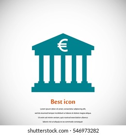 Euro Bank vector icon, flat design best vector icon