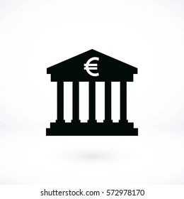 Euro Bank vector icon, flat design best vector icon
