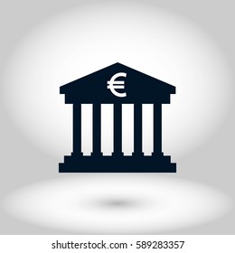 Euro Bank vector icon, flat design best vector icon