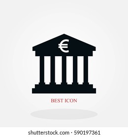 Euro Bank vector icon, flat design best vector icon