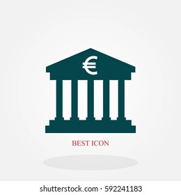 Euro Bank vector icon, flat design best vector icon