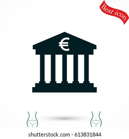 Euro Bank vector icon, flat design best