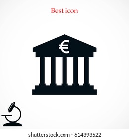 Euro Bank vector icon, flat design best vector icon