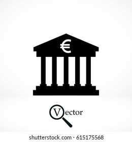 Euro Bank vector icon, flat design best vector icon