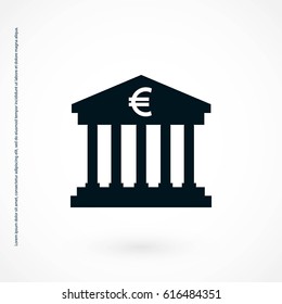 Euro Bank vector icon, flat design best vector icon