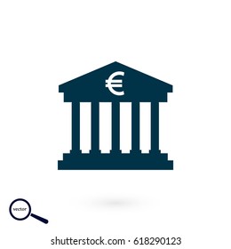 Euro Bank vector icon, flat design best vector icon