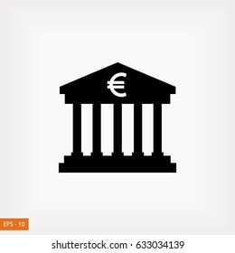 Euro Bank vector icon, flat design best vector icon