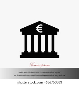 Euro Bank vector icon, flat design best vector icon